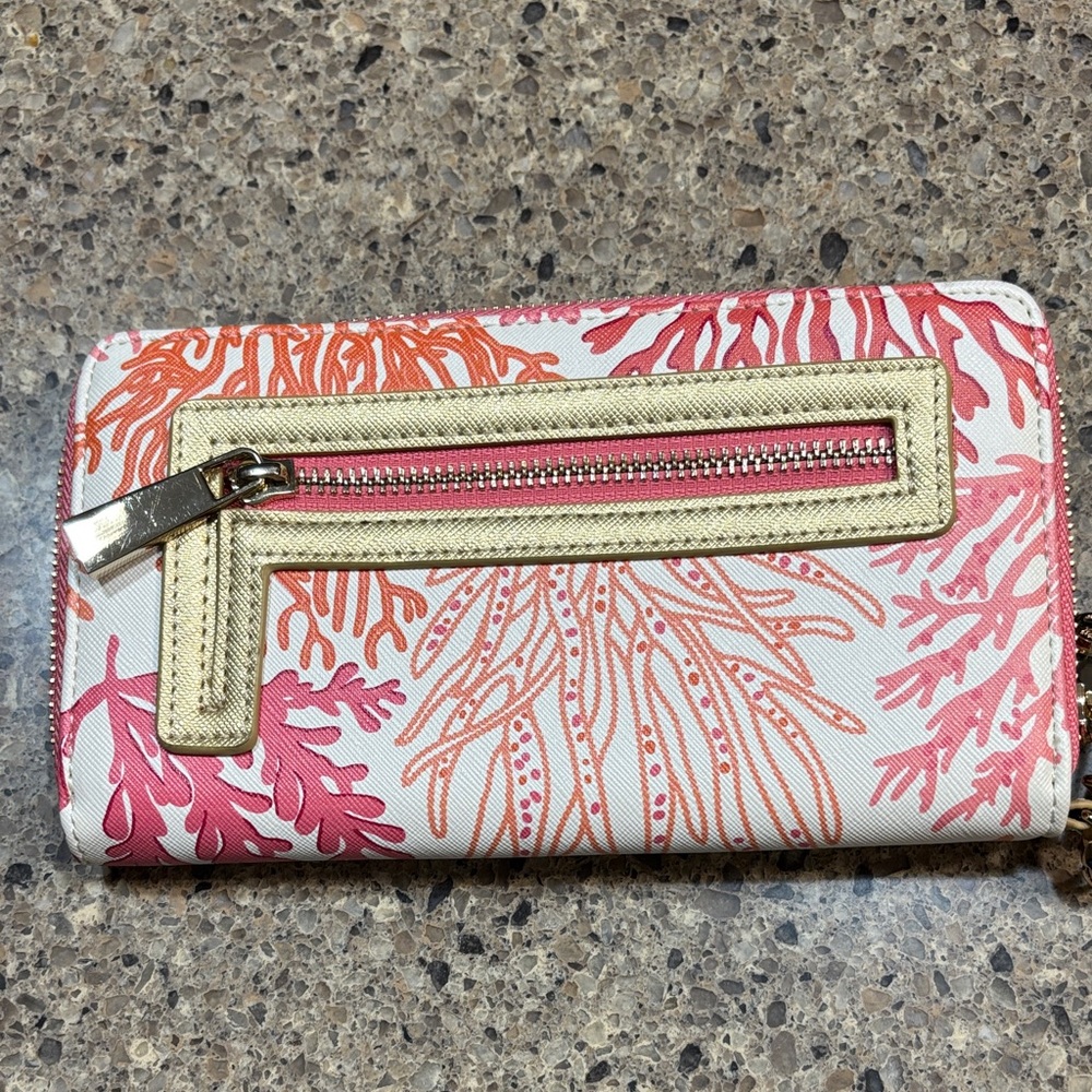 Spartina 449 Coral Print Women's Wristlet Wallet - Picture 3 of 4